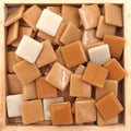 Pâte De Verre (PDV) 25mm Opaque Glass Squares -  Crème Caramel Mix
