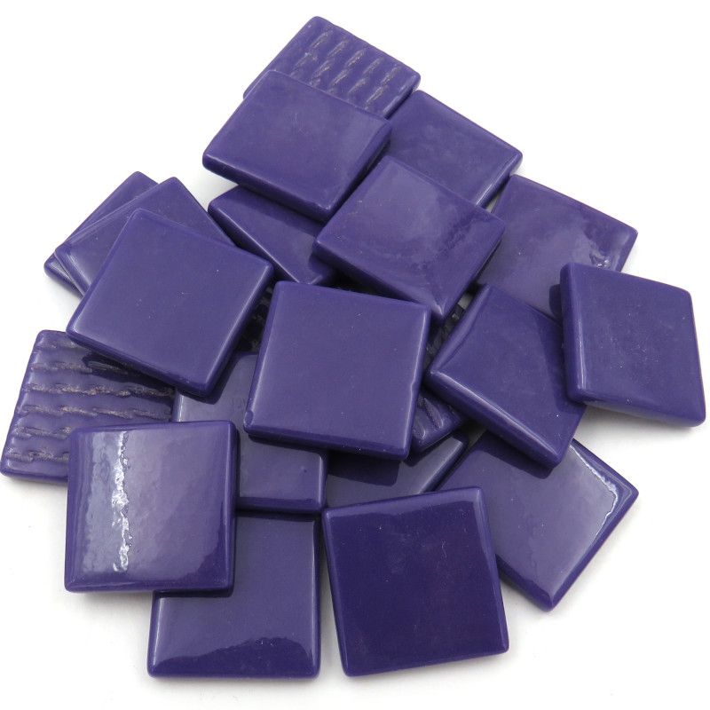 Pâte De Verre (PDV) 25mm Opaque Glass Squares - Royal Purple
