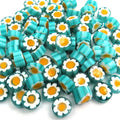 Venetian Millefiori COE 104 - Teal Yellow Flower