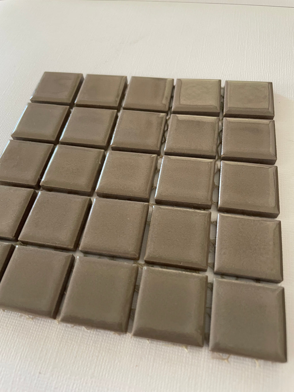 Ceramic Squares - Deep Taupe Gloss