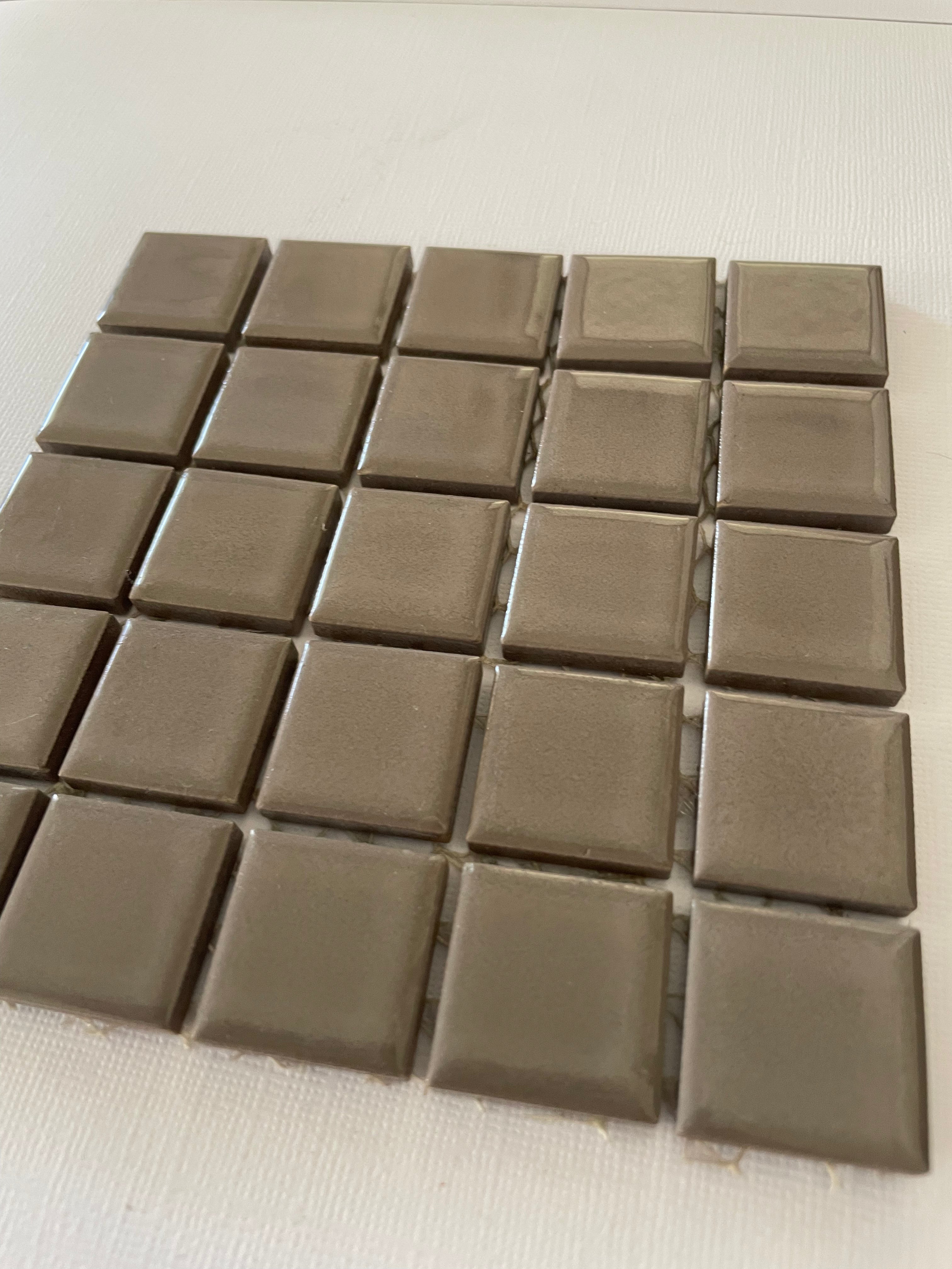 Ceramic Squares - Deep Taupe Gloss