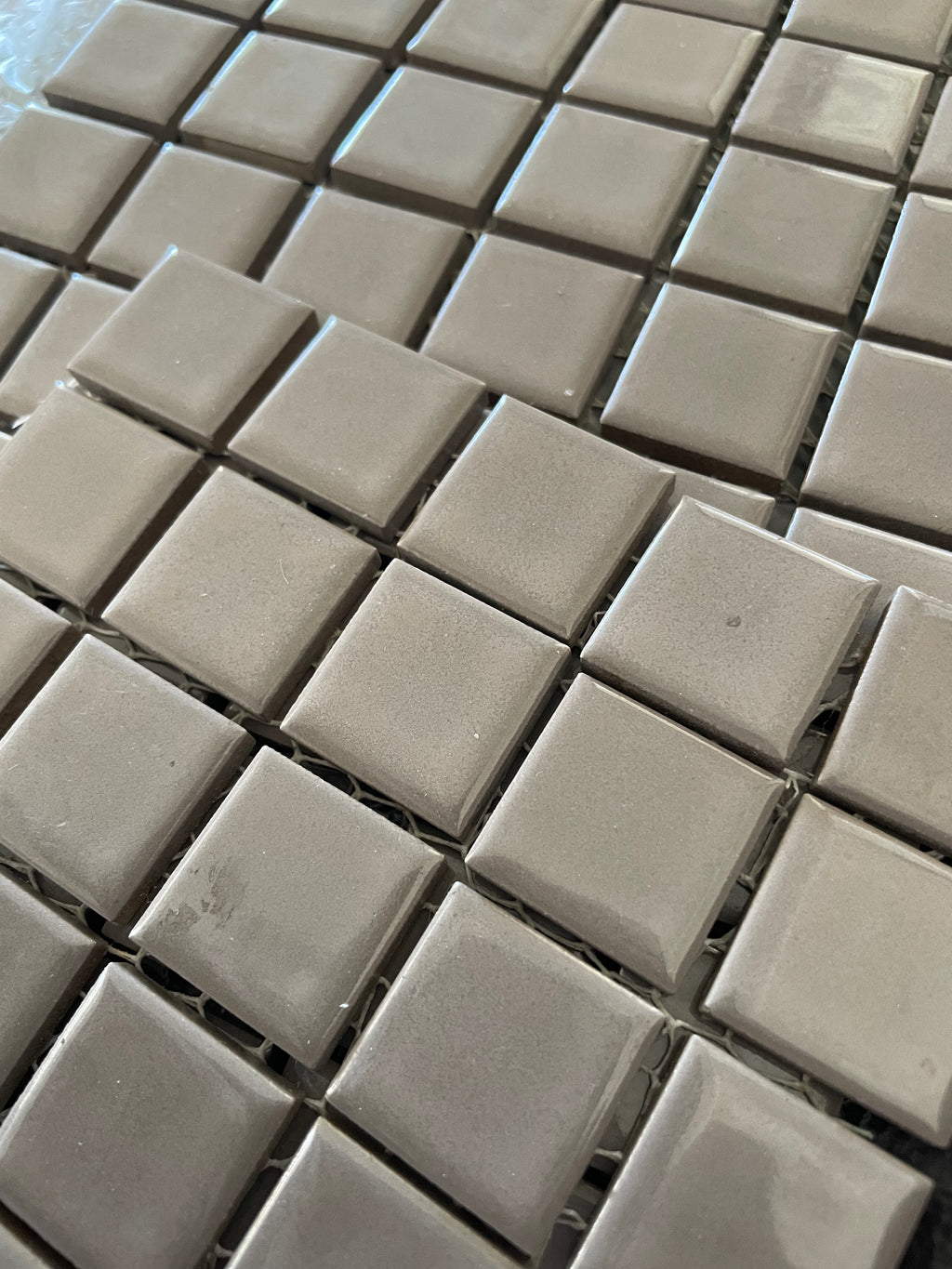Ceramic Squares - Deep Taupe Gloss