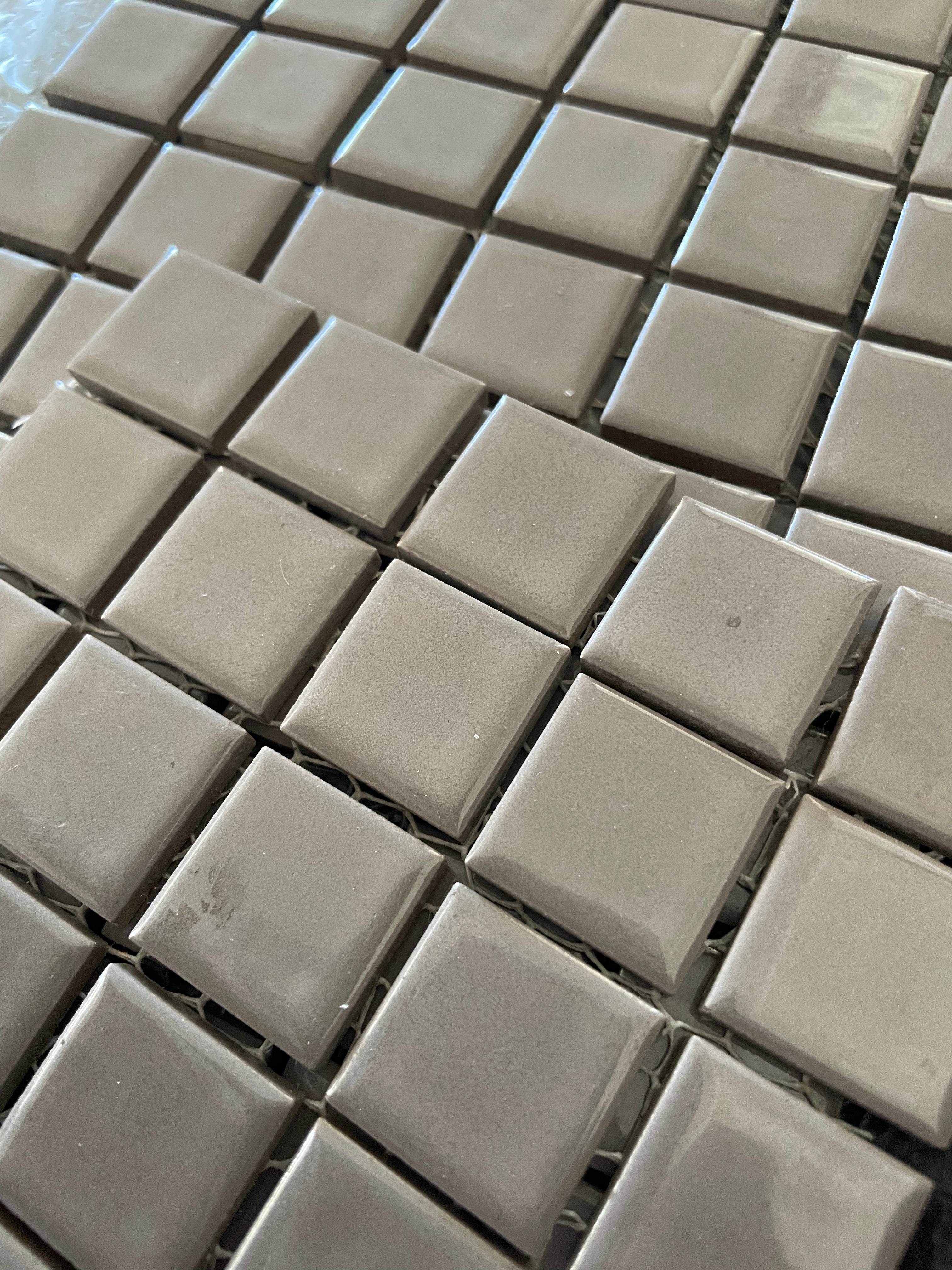 Ceramic Squares - Deep Taupe Gloss