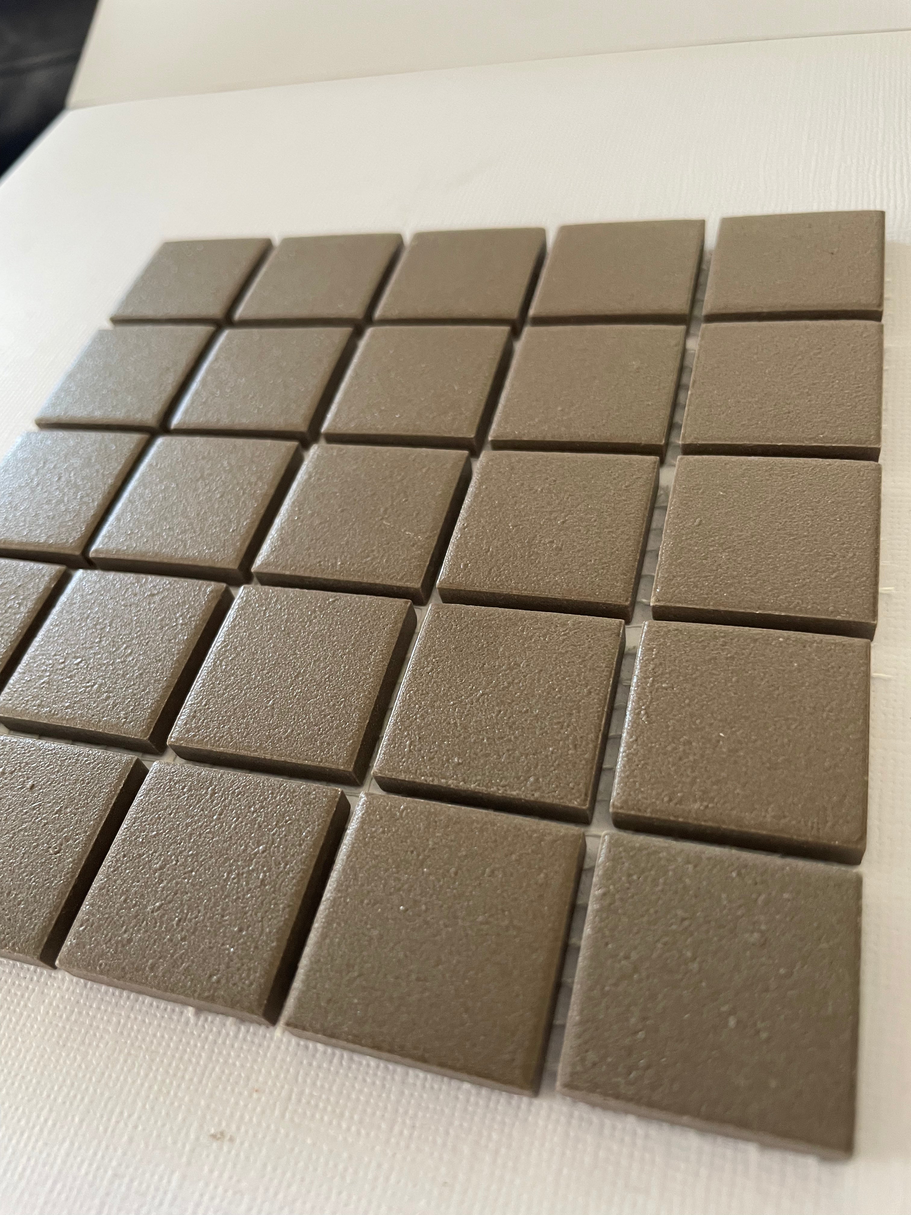 Ceramic Squares - Deep Taupe Matte