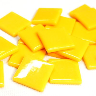 Pâte De Verre (PDV) 25mm Opaque Glass Squares - Goldenrod