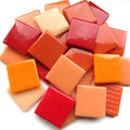 Pâte De Verre (PDV) 25mm Opaque Glass Squares - Chinese Lantern