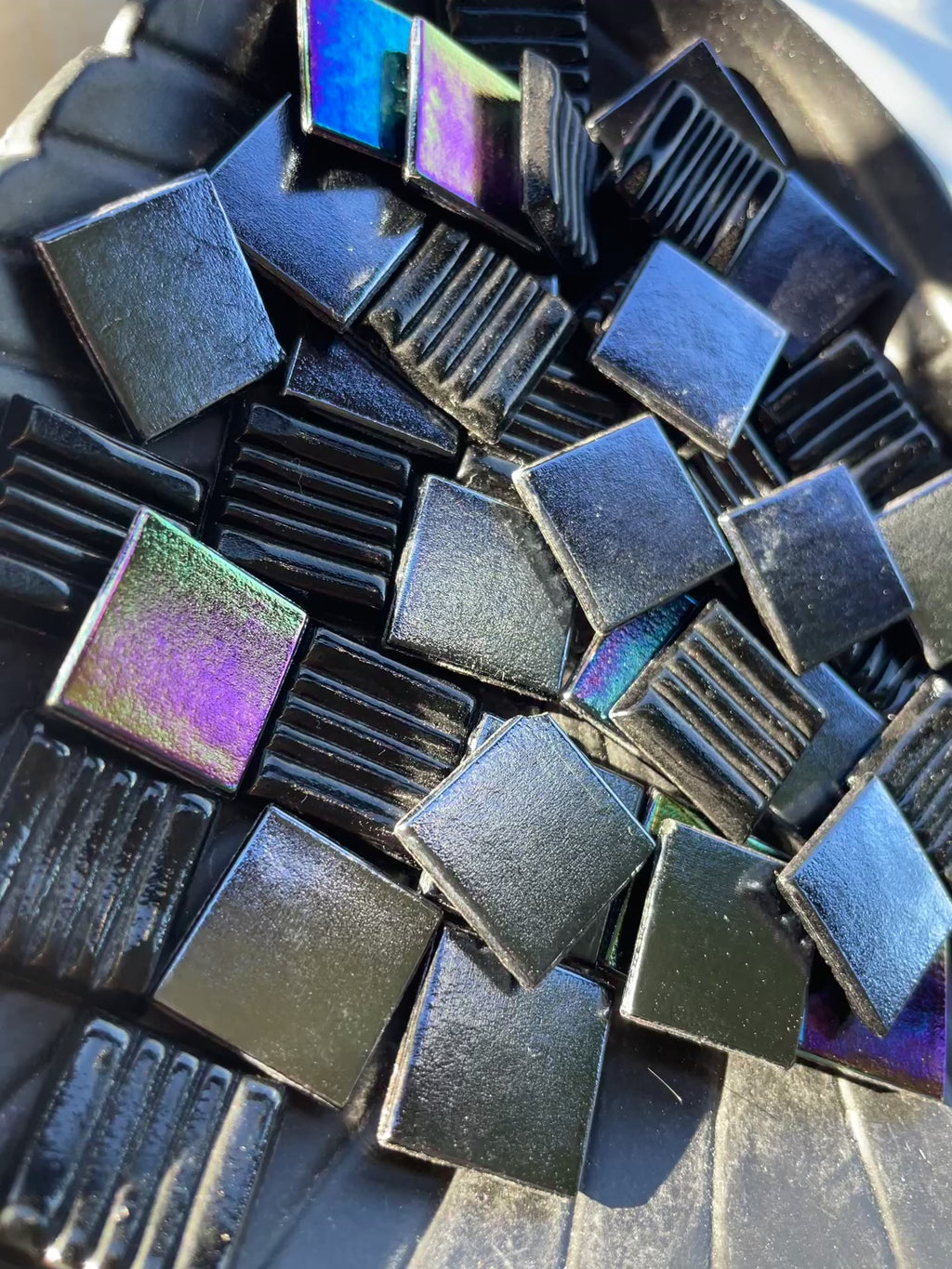 20mm Vitreous Glass Tiles - Onyx
